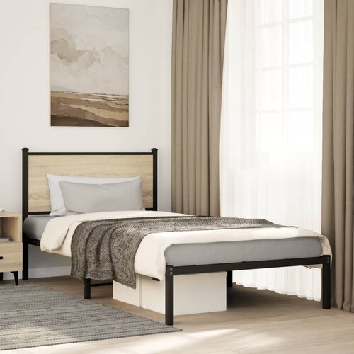  Metalni okvir kreveta bez madraca boja hrasta sonome 107x203 cm Cijene