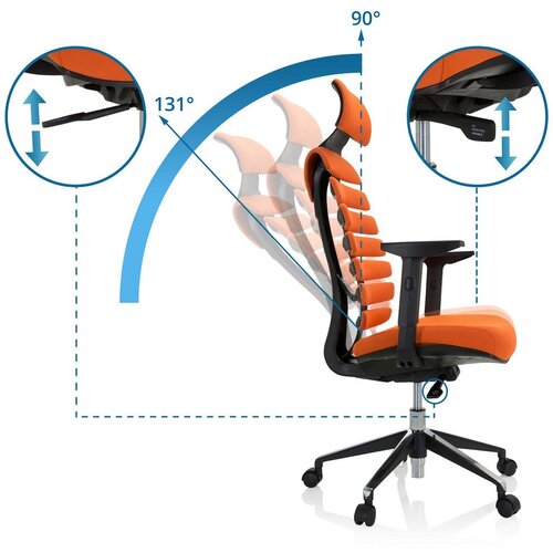 MID.YOU Vrtljivi Stol Ergo Line Ii Pro, Oranžna Slike