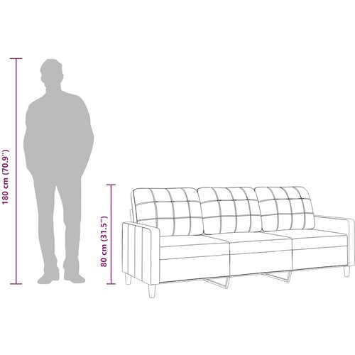  Trosjed od tkanine Crna 180 cm Slike