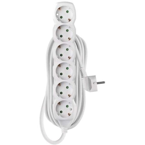 Emos Podalj&amp;scaron;ek 5 m / 6 vtičnic / beli / PVC / 1,5 mm2 Slike