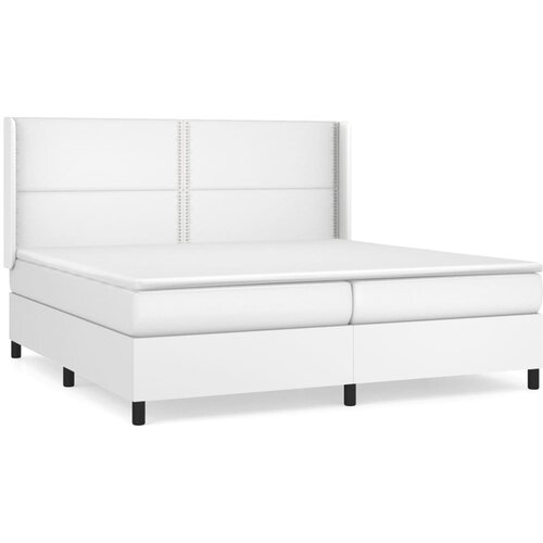 Maison Chic Box spring postelja - Vzmetna postelja z vzmetnico bela 200x200 cm umetno usnje SL14923, (21905787) Cene