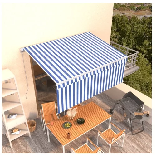  Ročno zložljiva tenda s senčilom 3x2,5 m modra in bela