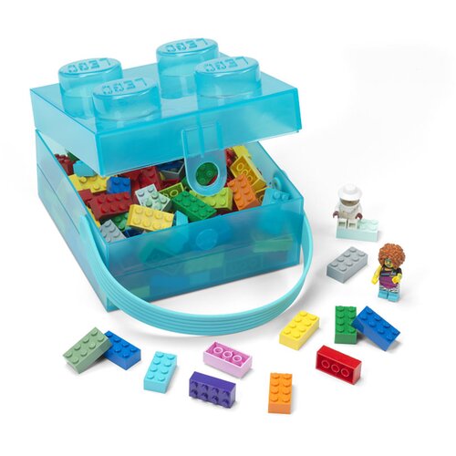 Lego kutija za užinu sa ručkom: Prozirno svetlo plava Cene
