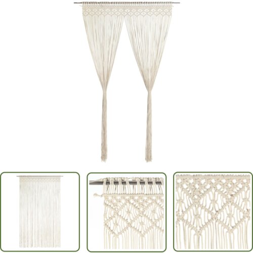  The Living Store Zavesa makrame 140x240 cm bombaž - Zavesa, (21744127) Slike