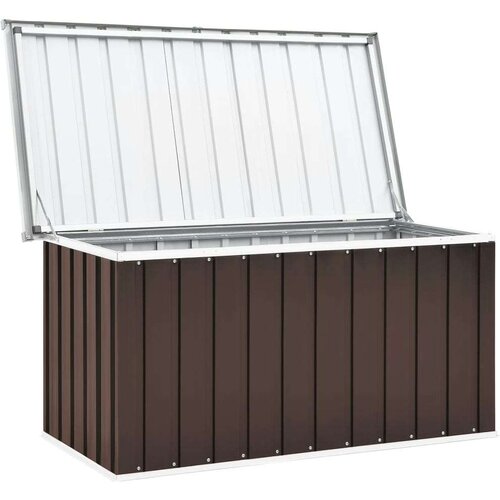 VidaXL Vrtna kutija za pohranu smeđa 129 x 67 x 65 cm Slike