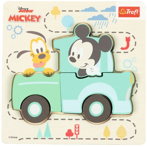 Trefl drvena slagalica, Mickey u autu Slike