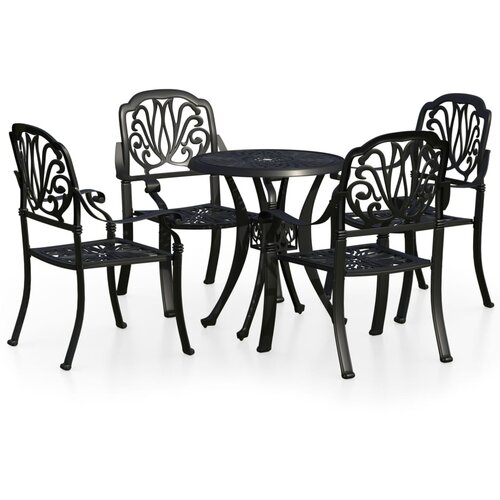 VidaXL Bistro garnitura 5-delna liti aluminij črna, (21087818) Slike