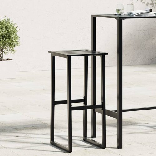  Barski stolci 2 kom crni 38x38x80 cm od čelika obloženog prahom Cene