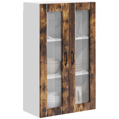  Zidni stakleni ormarić Lucca Dimljeni hrast 60 x 31 x 100 cm Slike