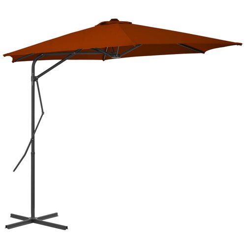  Vrtni suncobran s čeličnim stupom 300 x 230 cm terakota Slike