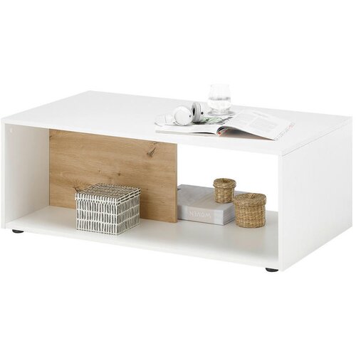 CARRYHOME KLUBSKA MIZA, 110/40/60 cm bela, hrast artisan Cene