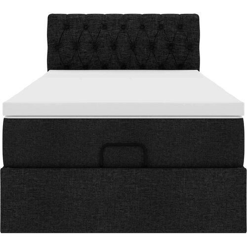 VidaXL otomanski okvir kreveta s madraca crni 90x200cm od tkanine Slike