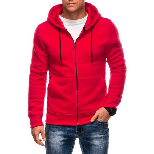 Edoti BASIC unbuttoned men's hooded sweatshirt - red Cijene
