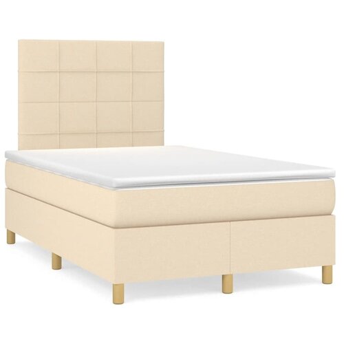 vidaXL Krevet s oprugama i madracem LED krem 120 x 190 cm od tkanine Cene