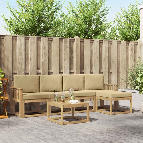  Set vanjskih sofa 6 kom. Bijela i bež Cijene