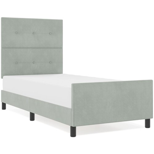 VidaXL Postelja Svetlo siva 90x190 cm Velvet, (22049282) Slike