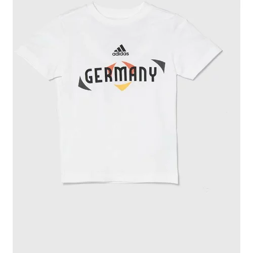 Adidas Otroška bombažna kratka majica x UEFA Euro 2024 bela barva