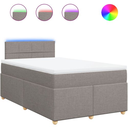 vidaXL Box spring postelja z vzmetnico taupe 120x200 cm blago, (21273483) Cene