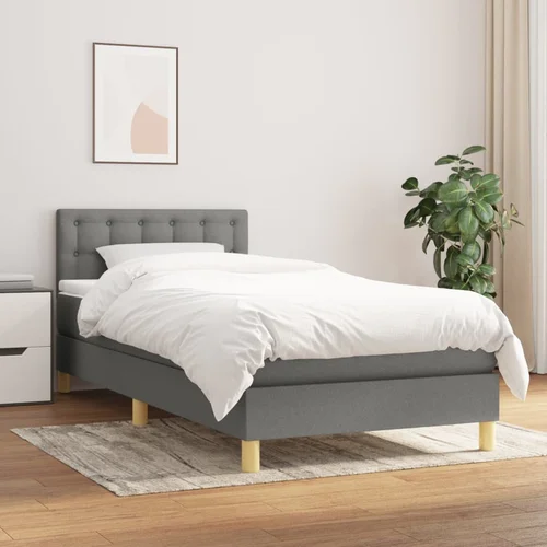 The Living Store Box spring postelja z vzmetnico temno siva 80x200 cm blago - Box Spring Postelja, (21516784)