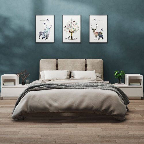 VidaXL noćni ormarići 2 kom bijeli 60x34x51 cm od masivne borovine Slike