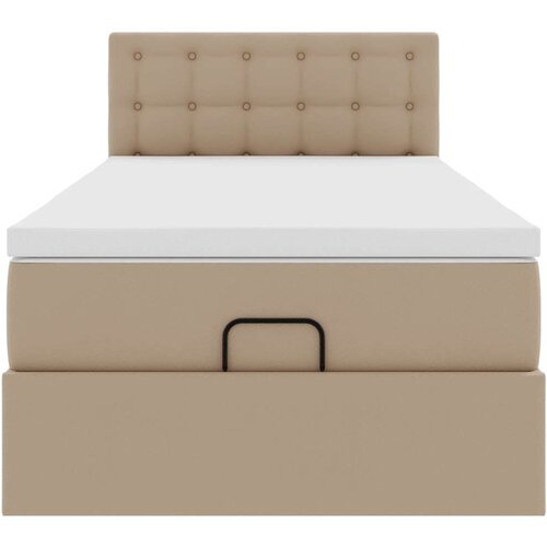 VidaXL okvir kreveta s madracem cappuccina 100x200cm umjetna koža Slike
