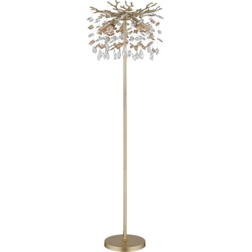Globo 64138SG - Podna lampa QUEENA 5xE14/40W/230V zlatna Slike