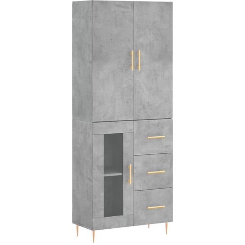 Maison Chic Visoka Komoda - Predalnik betonsko siva 69,5x34x180 cm inženirski les, (21722548) Cene