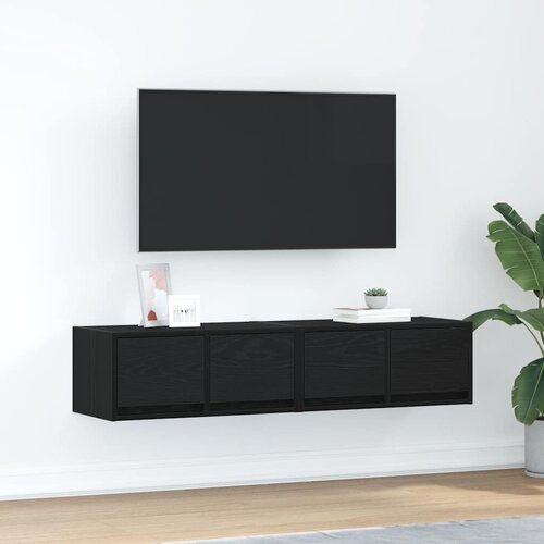 VidaXL TV omarica 2 kosa črna hrast 60x31x25,5 cm inženirski les Slike