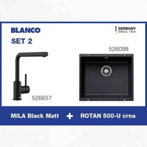 Deante BLANCO SET(ROTAN 500-U crna + MILA Black Matt) Slike