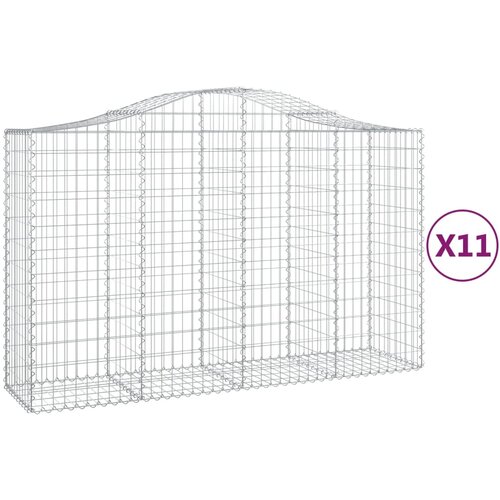  Lučne gabionske ko&amp;scaron;are 11kom 200x50x120/140cm pocinčano željezo Slike