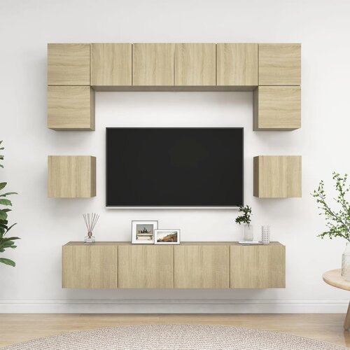 The Living Store Komplet TV omaric 8-delni sonoma hrast inženirski les - Komplet TV Omaric, (21374298) Slike