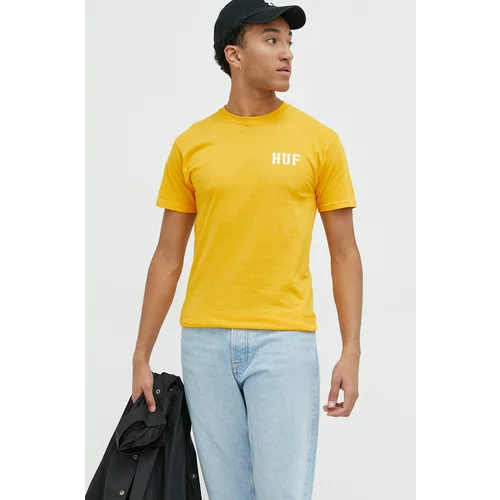 Huf Pamučna majica boja: narančasta, s tiskom