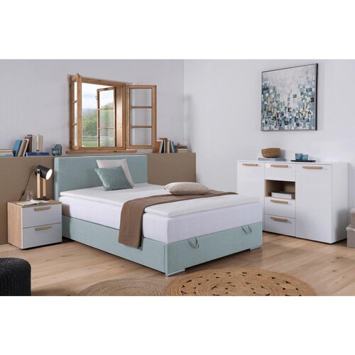 CARRYHOME POSTELJA Z VZMETNICO 140 cm x 200 cm , tekstil svetlo modra Slike