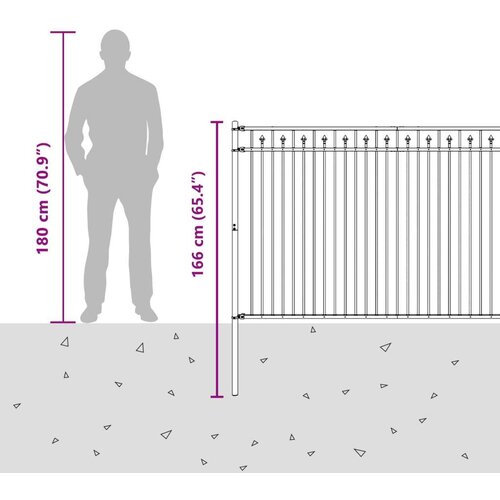  Ograde sa &amp;scaron;iljkom Crna 200 x 166 cm Čelik s prahom premazan Slike