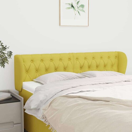  Vzglavje z u&amp;scaron;esi zeleno 147x23x78/88 cm blago, (20736072) Slike