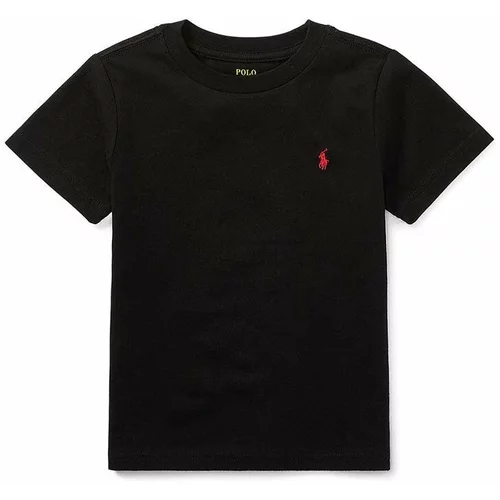 Polo Ralph Lauren Otroška bombažna kratka majica črna barva