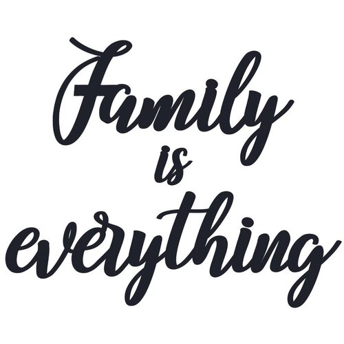 Wallity zidna dekoracija Family Is Everything, 46x25cm, 64x22cm, Crna Cene