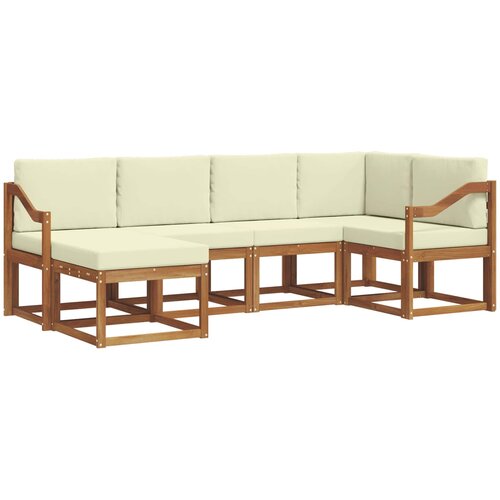  Set vanjskih sofa 6 kom. Prirodna i krem Smeđa 245 x 126,5 x 73 cm Slike
