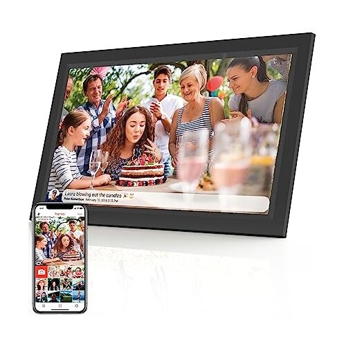 Denver PFF-1503B digital photo frame Black 39.6 cm (15.6) Touchscreen Wi-Fi Slike