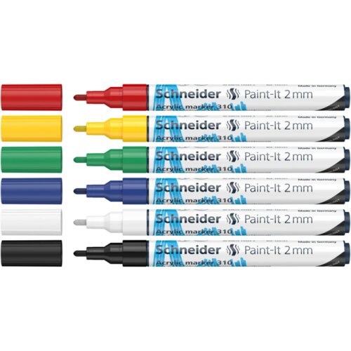 Schneider set akrilnih markera Paint-It 310 Set 1, 2 mm, 6 boja Slike