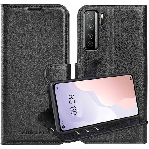 Cadorabo Ohišje, združljivo z Huawei NOVA 7 SE v oksidna črna - Zaščitni ovitek z magnetnim zapiranjem, stoječo funkcijo in režo za kartice, (20551326) Cene