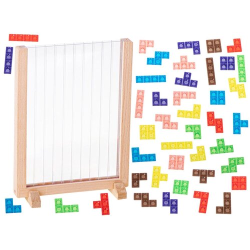Montessori vertikalni tetris u drvenom okviru Slike