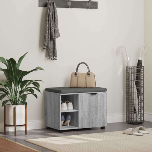  Klupa za hodnik s jastukom Siva Sonoma 60 x 38 x 46 cm Cene