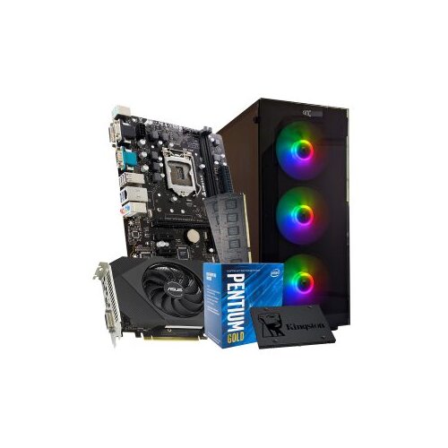 GNC STUDENT PENTIUM G6400 4.0GHz, H410MHG, RAM 16GB DDR4 2666, Asus GTX1630- 4GB, SSD 240 GB, 3X120mm RGB, Sharkon 500W, NO OS, 2Y Cijene