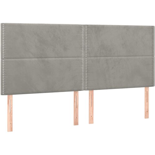  Uzglavlje svijetlosivo 200x5x118/128 cm bar&amp;scaron;unasto Slike