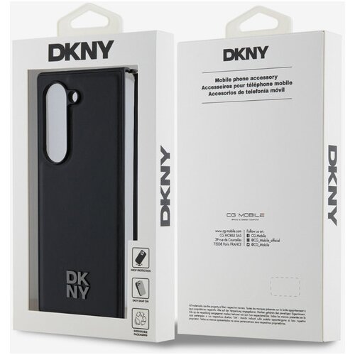 Dkny PU Leather Stack Logo MagSafe Samsung Galaxy Z Fold 6 Black Ovitek za telefon Vijolična Slike