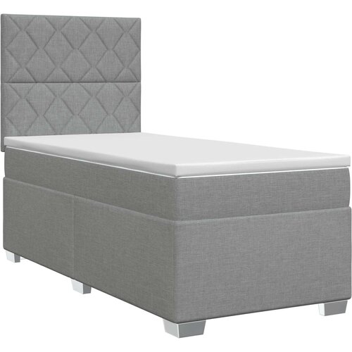  Boxspring krevet s madracem Svjetlosiva 90 x 200 cm Tkanina Slike
