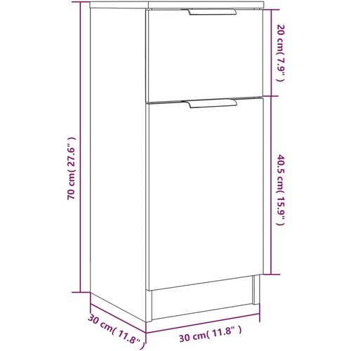  Komoda boja hrasta sonome 30 x 30 x 70 cm konstruirano drvo Slike