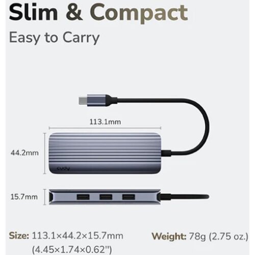 Cudy UH606 6-In-1 USB-C Hub with Gigabit Ethernet Port Slike