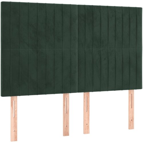 Maison Chic Posteljno vzglavje - Vzglavna omarica 4 kosa temno zelen 72x5x78/88 cm žamet, (22077102) Cene